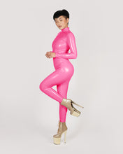 Load image into Gallery viewer, Faux Pink Catsuit