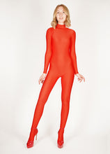 Load image into Gallery viewer, Footed Red Catsuit