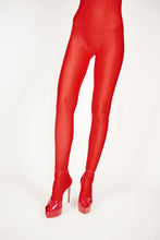 Load image into Gallery viewer, Footed Red Catsuit