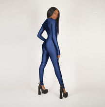 Load image into Gallery viewer, Front Zip Blue Navy Catsuit