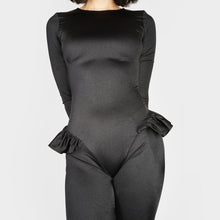 Load image into Gallery viewer, Black Frills Catsuit