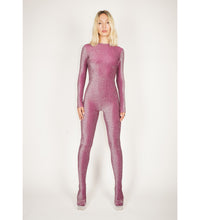 Load image into Gallery viewer, Purple Silver Lux Footed Catsuit