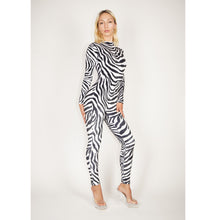 Load image into Gallery viewer, Velvet Zebra Catsuit