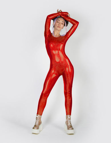 Hologram Red Catsuit