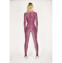 Load image into Gallery viewer, Purple Silver Lux Footed Catsuit