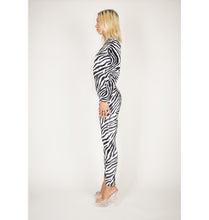 Load image into Gallery viewer, Velvet Zebra Catsuit