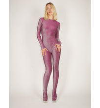 Load image into Gallery viewer, Purple Silver Lux Footed Catsuit