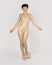 Load image into Gallery viewer, Faux latex Nude Catsuit