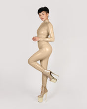 Load image into Gallery viewer, Faux latex Nude Catsuit