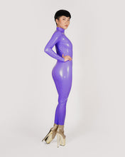Load image into Gallery viewer, Purple Stretch PU Catsuit