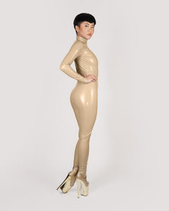 Faux latex Nude Catsuit