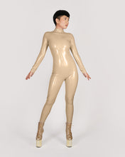 Load image into Gallery viewer, Faux latex Nude Catsuit