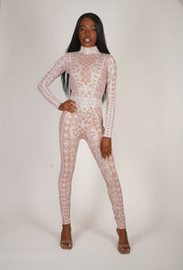 Printed Bridal Lace Catsuit