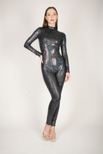Load image into Gallery viewer, Shattered Glass Black Hologram Catsuit