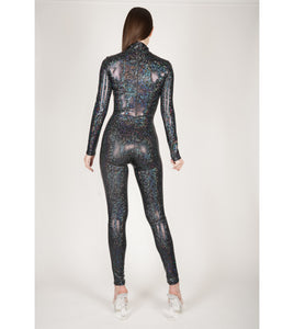 Shattered Glass Black Hologram Catsuit