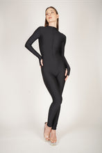 Load image into Gallery viewer, Mermaid Textured Black Front Zip Catsuit