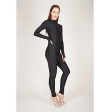Load image into Gallery viewer, Mermaid Textured Black Front Zip Catsuit