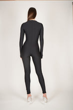 Load image into Gallery viewer, Mermaid Textured Black Front Zip Catsuit