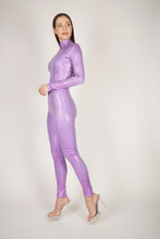 Load image into Gallery viewer, Shattered Glass Purple Lilac Hologram Catsuit