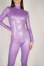Load image into Gallery viewer, Shattered Glass Purple Lilac Hologram Catsuit