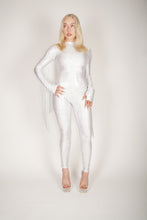Load image into Gallery viewer, Silver Hologram Catsuit With Fringe Tassels