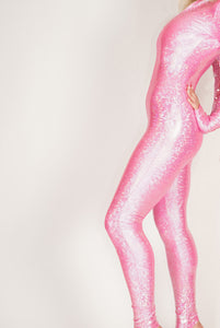 Shattered Glass Pink Hologram Catsuit