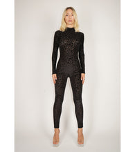 Load image into Gallery viewer, Black Leopard Burnout Velvet Mesh