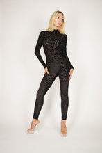 Load image into Gallery viewer, Black Leopard Burnout Velvet Mesh