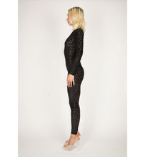 Load image into Gallery viewer, Black Leopard Burnout Velvet Mesh