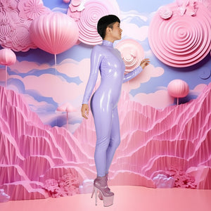 Faux Latex Lilac catsuit