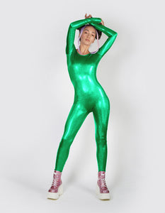 Hologram Green Catsuit