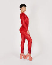 Load image into Gallery viewer, Velvet Red Catsuit
