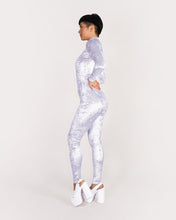 Load image into Gallery viewer, Side of Velvet Crushed White Catsuit