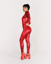 Load image into Gallery viewer, Side of Velvet Met Red Catsuit