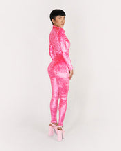 Load image into Gallery viewer, Women Bright Pink Catsuit