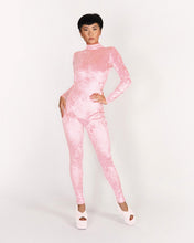 Load image into Gallery viewer, Velvet Light Pink Catsuit