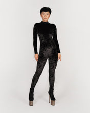 Load image into Gallery viewer, Velvet Black Catsuit
