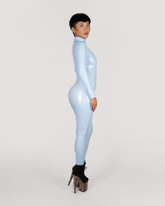 Latex Light Blue catsuit