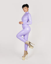 Load image into Gallery viewer, Faux Latex Lilac catsuit