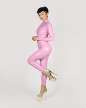Load image into Gallery viewer, Faux Latex Pink Catsuit