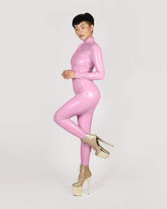 Faux Latex Pink Catsuit