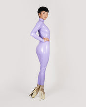 Load image into Gallery viewer, Faux Latex Lilac catsuit