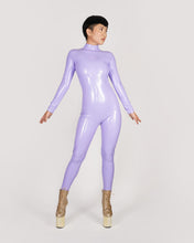 Load image into Gallery viewer, Faux Latex Lilac catsuit