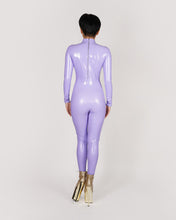 Load image into Gallery viewer, Faux Latex Lilac catsuit