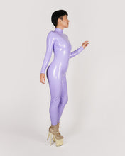 Load image into Gallery viewer, Faux Latex Lilac catsuit