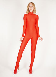 Footed Red Catsuit