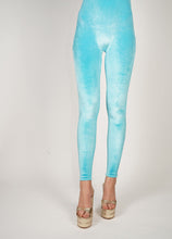 Load image into Gallery viewer, Turquoise velvet catsuit.