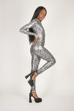Load image into Gallery viewer, Leopard Front Zipper Catsuit