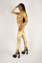 Load image into Gallery viewer, Side of  Gold Catsuit