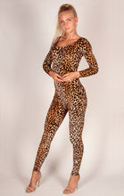 Load image into Gallery viewer, Velvet Leopard catsuit